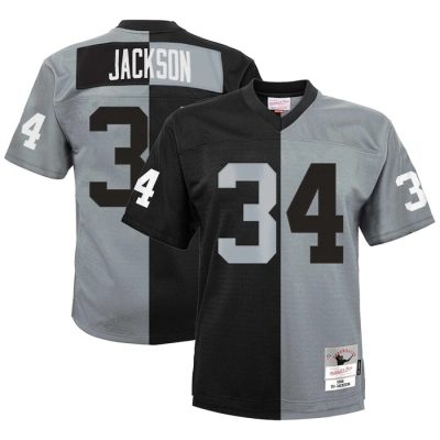 Bo Jackson Las Vegas Raiders Youth Split Legacy Jersey - Black/Silver