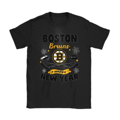 Boston Bruins Happy New Year NHL Gift For Fan Unisex T-Shirt Cotton Tee TAT23507