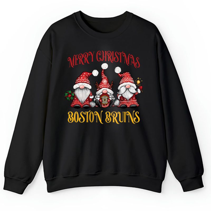 Boston Bruins Merry Christmas NHL Gift For Fan Christmas Gnomes Unisex Sweatshirt TAS24224