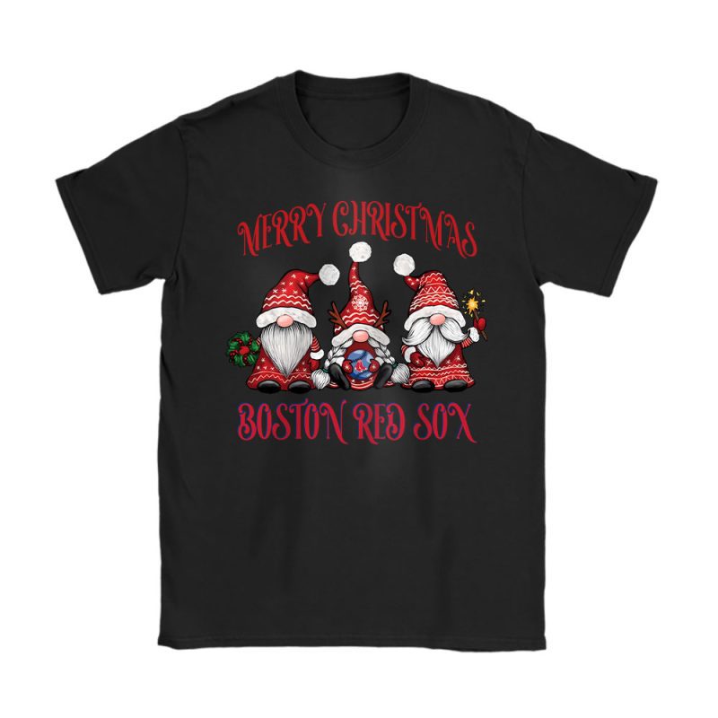 Boston Red Sox Merry Christmas MLB Gift For Fan Christmas Gnomes Unisex T-Shirt Cotton Tee TAT24227