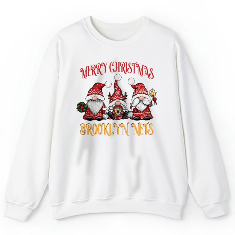 Brooklyn Nets Merry Christmas NBA Gift For Fan Christmas Gnomes Unisex Sweatshirt TAS24225