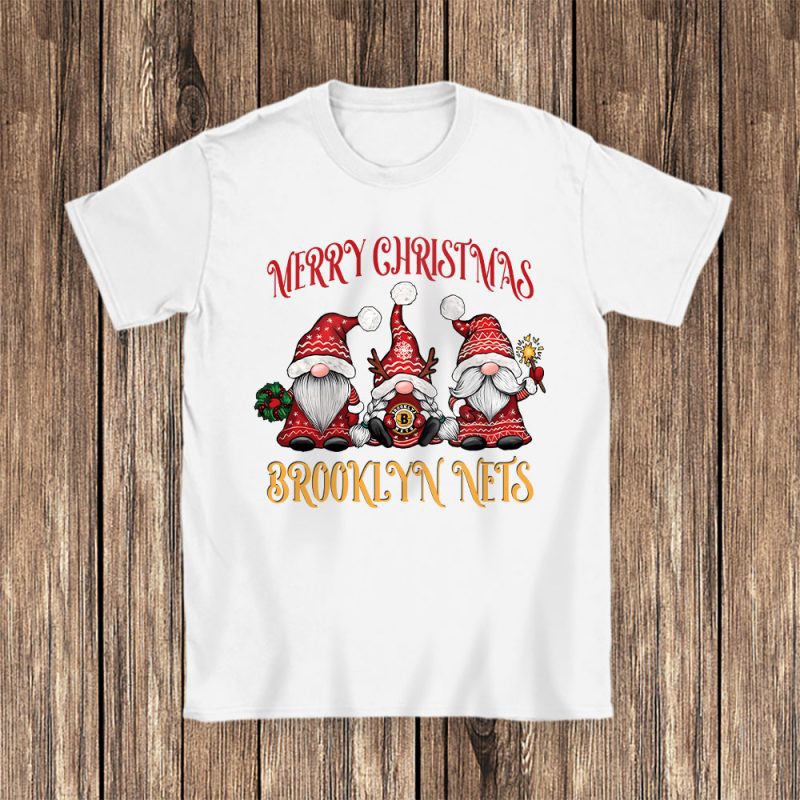 Brooklyn Nets Merry Christmas NBA Gift For Fan Christmas Gnomes Unisex T-Shirt Cotton Tee TAT24225