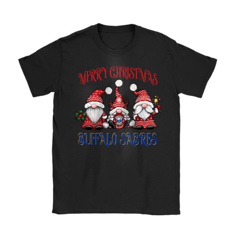 Buffalo Sabres Merry Christmas NHL Gift For Fan Christmas Gnomes Unisex T-Shirt Cotton Tee TAT24231