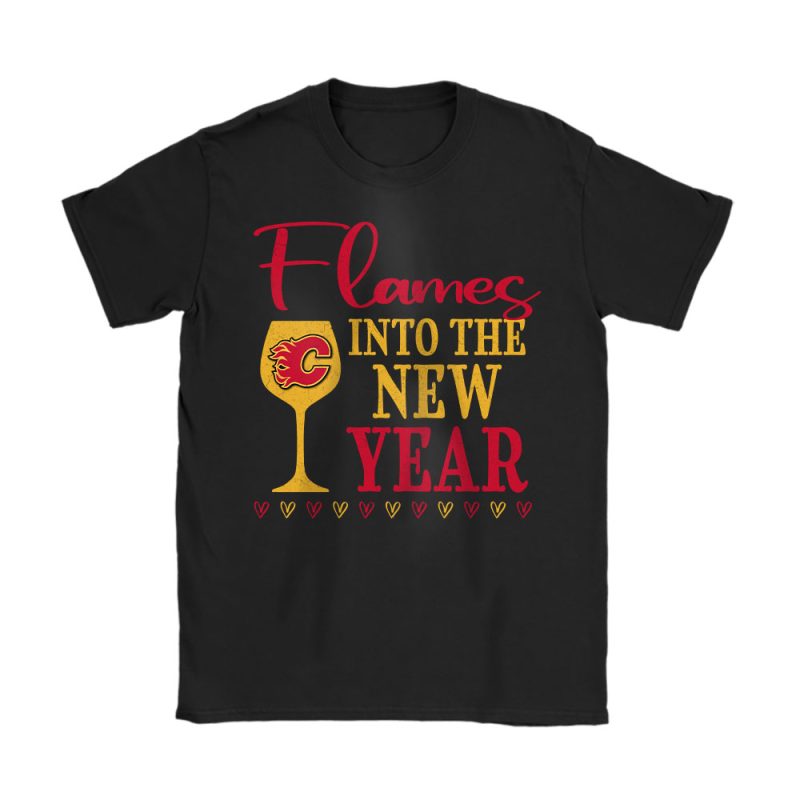 Calgary Flames Happy New Year NHL Gift For Fan Cheers To A New Year Unisex T-Shirt Cotton Tee TAT23583