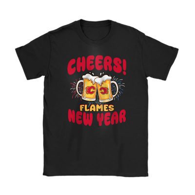 Calgary Flames Happy New Year NHL Gift For Fan Hello 2025 Unisex T-Shirt Cotton Tee TAT23582