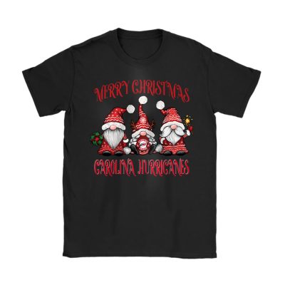 Carolina Hurricanes Merry Christmas NHL Gift For Fan Christmas Gnomes Unisex T-Shirt Cotton Tee TAT24232