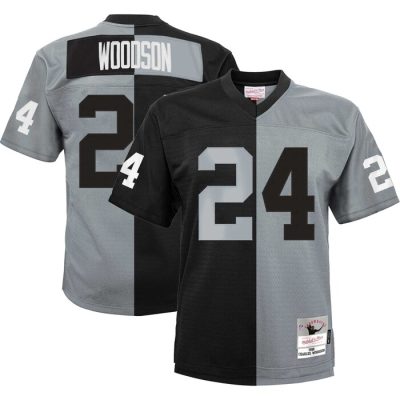 Charles Woodson Las Vegas Raiders Youth Split Legacy Jersey - Black/Silver