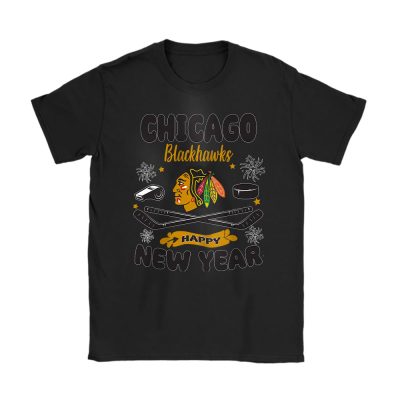 Chicago Blackhawks Happy New Year NHL Gift For Fan Unisex T-Shirt Cotton Tee TAT23575