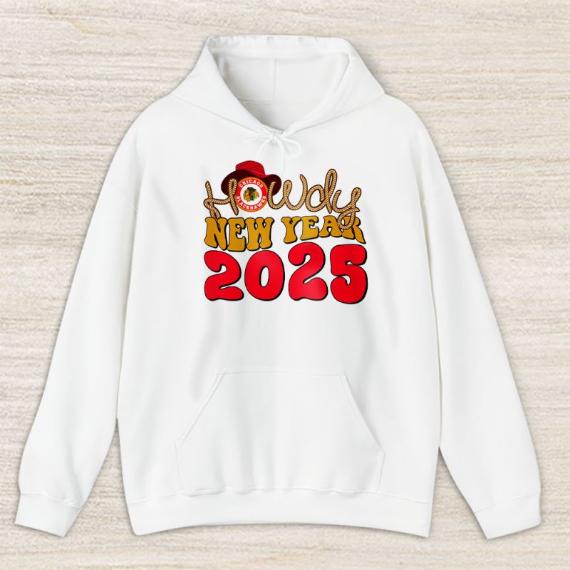 Chicago Blackhawks Howdy New Year NHL Gift For Fan Unisex Hoodie TAH23574