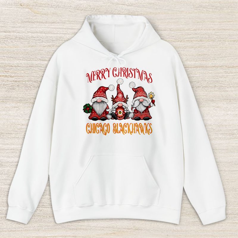 Chicago Blackhawks Merry Christmas NHL Gift For Fan Christmas Gnomes Unisex Hoodie TAH24233