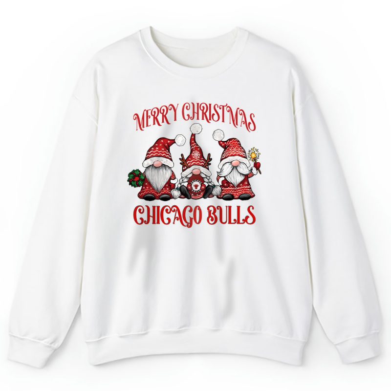 Chicago Bulls Merry Christmas NBA Gift For Fan Christmas Gnomes Unisex Sweatshirt TAS24239