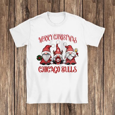 Chicago Bulls Merry Christmas NBA Gift For Fan Christmas Gnomes Unisex T-Shirt Cotton Tee TAT24239