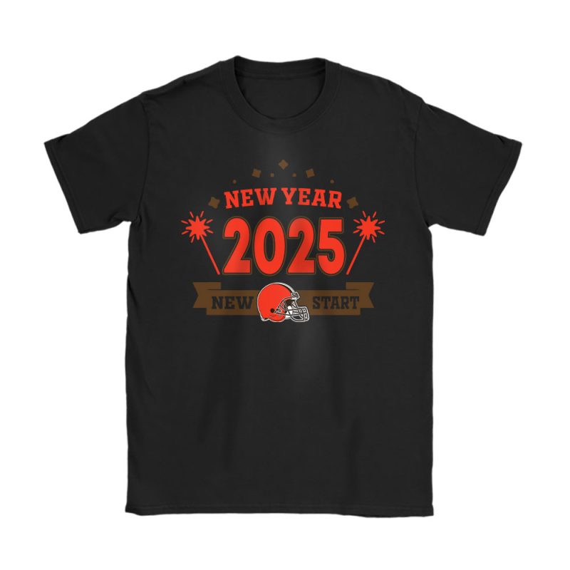 Cleveland Browns Happy New Year NFL Gift For Fan Unisex T-Shirt Cotton Tee TAT23631