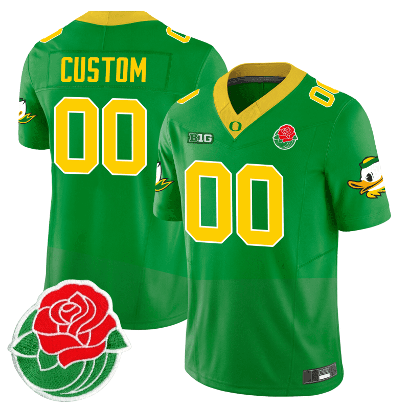 Custom Oregon Ducks Football 24/25 Jersey Rose Bowl - Green