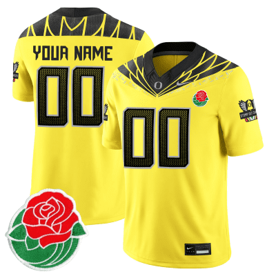 Custom Oregon Ducks Football 24/25 Jersey Rose Bowl - Yellow