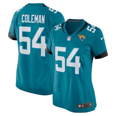 DJ Coleman Jacksonville Jaguars Women Game Jersey - Teal