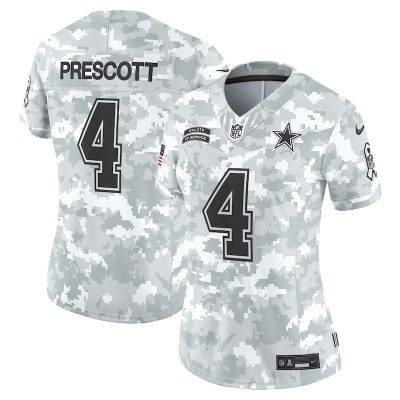 Dak Prescott Dallas Cowboys Women 2024 Salute to Service Limited Jersey - Arctic Camo