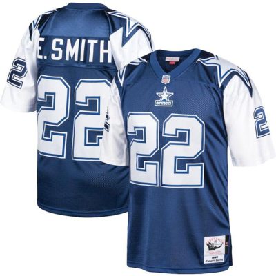 Dallas Cowboys #22 Emmitt Smith Navy 1995 Mitchell & Ness Throwback Football Stitched Jersey