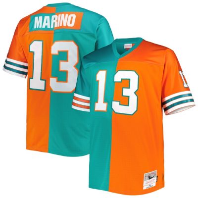 Dan Marino Miami Dolphins Split Legacy Retired Player Replica Jersey - Aqua/Orange