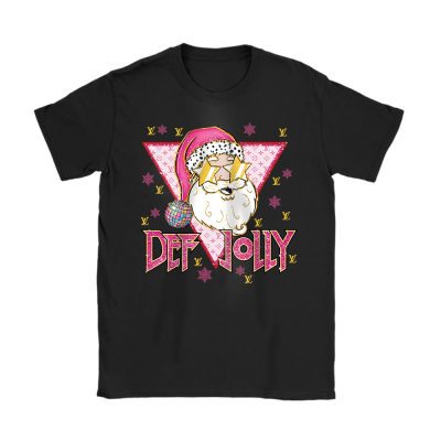 Def Jolly Retro Santa Claus Glitter Pink Christmas Louis Vuitton Unisex T-Shirt Cotton Tee TAT23311