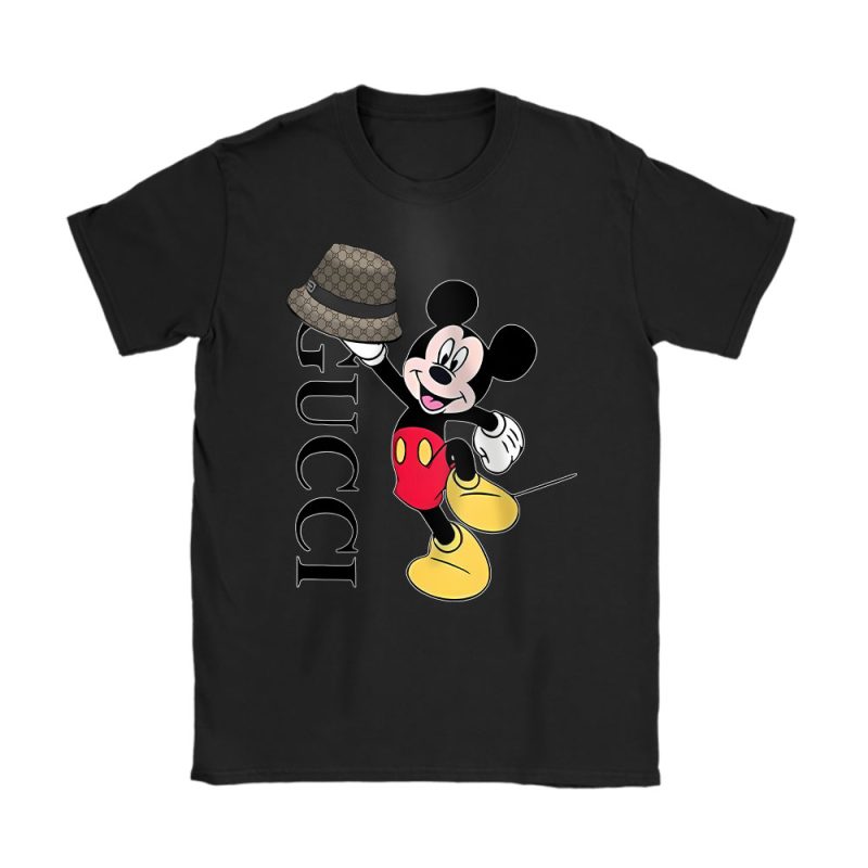 Disney Mickey Logo Gucci Unisex T-Shirt Cotton Tee TAT23313