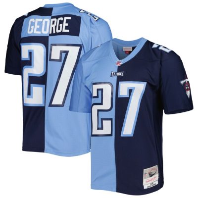 Eddie George Tennessee Titans 1999 Split Legacy Replica Jersey - Navy/Light Blue