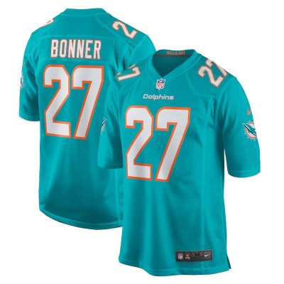 Ethan Bonner Miami Dolphins Game Jersey - Aqua