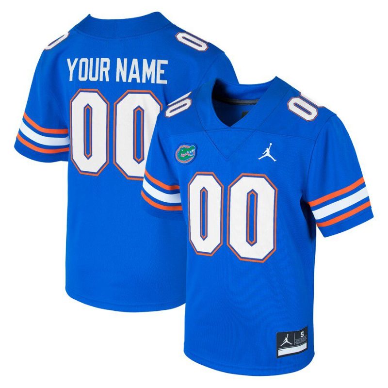 Florida Gators Jordan Brand Youth Custom Football Game Jersey- Royal