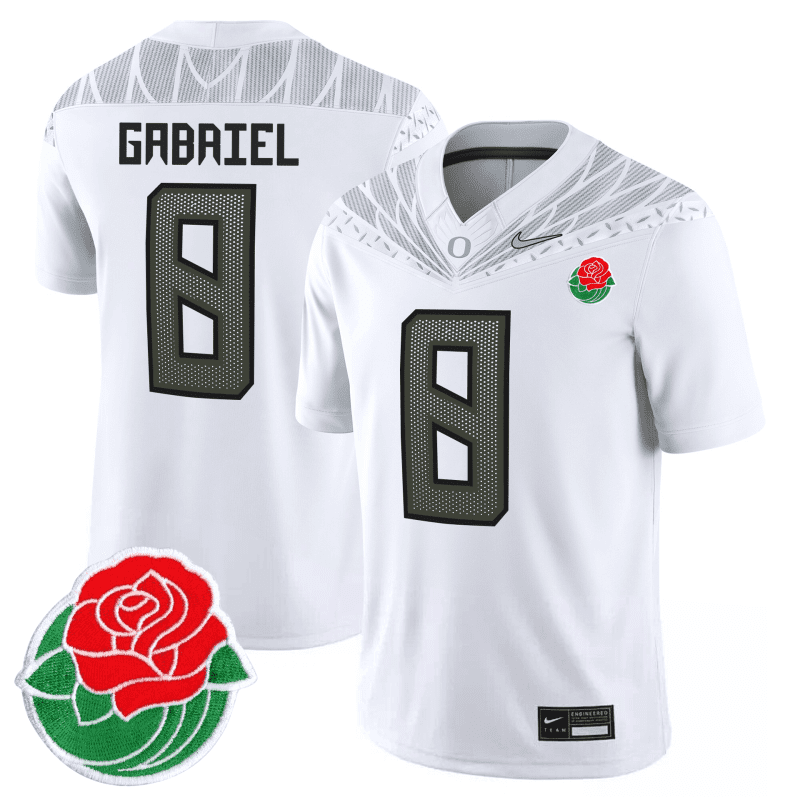 Gabriel Oregon Ducks Football 24/25 Jersey Rose Bowl - White