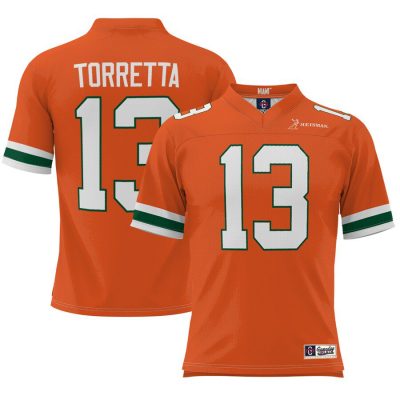 Gino Torretta Miami Hurricanes Heisman Football Jersey - Orange