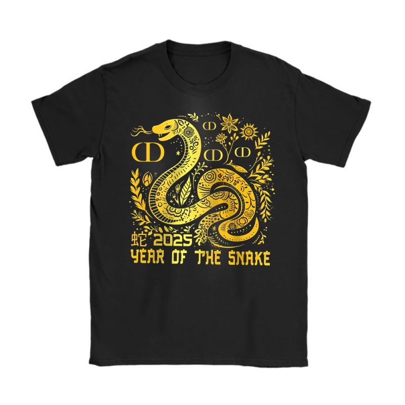 Happy Chinese New Year Gold Snake Dior Unisex T-Shirt Cotton Tee TAT23321