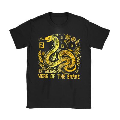 Happy Chinese New Year Gold Snake Fendi Unisex T-Shirt Cotton Tee TAT23323