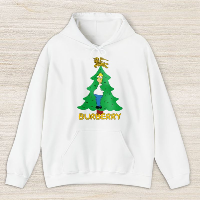 Homer Simpson Christmas Tree Burberry Unisex Hoodie TAH23328