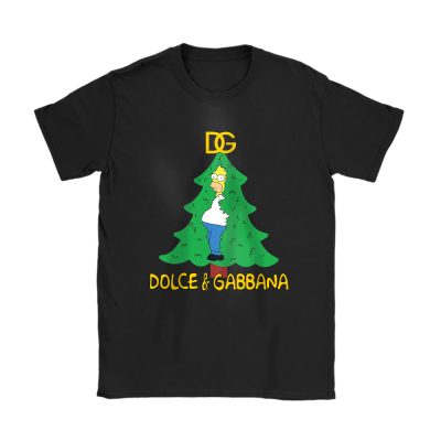 Homer Simpson Christmas Tree Dolce & Gabbana Unisex T-Shirt Cotton Tee TAT23330