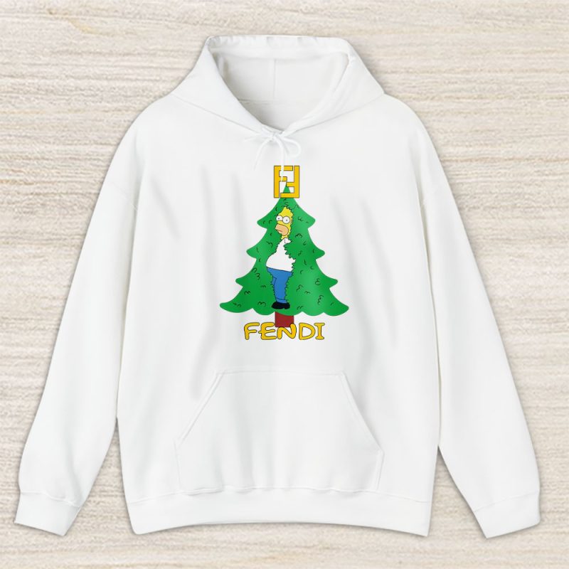 Homer Simpson Christmas Tree Fendi Unisex Hoodie TAH23332