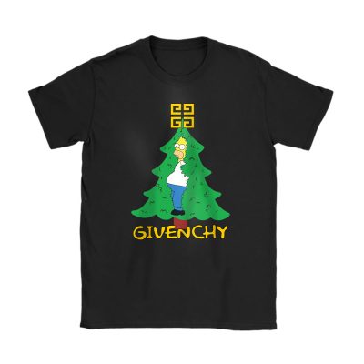 Homer Simpson Christmas Tree Givenchy Unisex T-Shirt Cotton Tee TAT23334