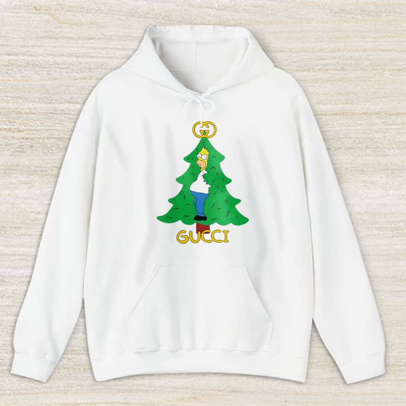 Homer Simpson Christmas Tree Gucci Unisex Hoodie TAH23333