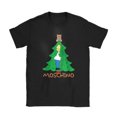 Homer Simpson Christmas Tree Moschino Unisex T-Shirt Cotton Tee TAT23336