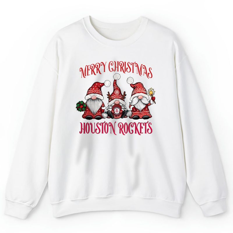 Houston Rockets Merry Christmas NBA Gift For Fan Christmas Gnomes Unisex Sweatshirt TAS24254