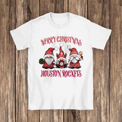 Houston Rockets Merry Christmas NBA Gift For Fan Christmas Gnomes Unisex T-Shirt Cotton Tee TAT24254