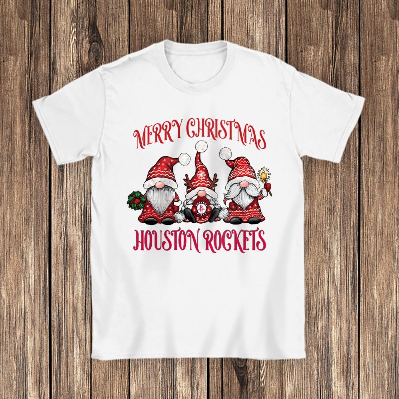 Houston Rockets Merry Christmas NBA Gift For Fan Christmas Gnomes Unisex T-Shirt Cotton Tee TAT24254