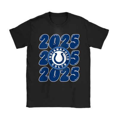 Indianapolis Colts Happy New Year NFL Gift For Fan Hello 2025 Unisex T-Shirt Cotton Tee TAT23768