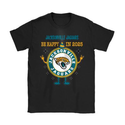 Jacksonville Jaguars Happy New Year NFL Dont Worry Be Happy In 2025 Unisex T-Shirt Cotton Tee TAT23783