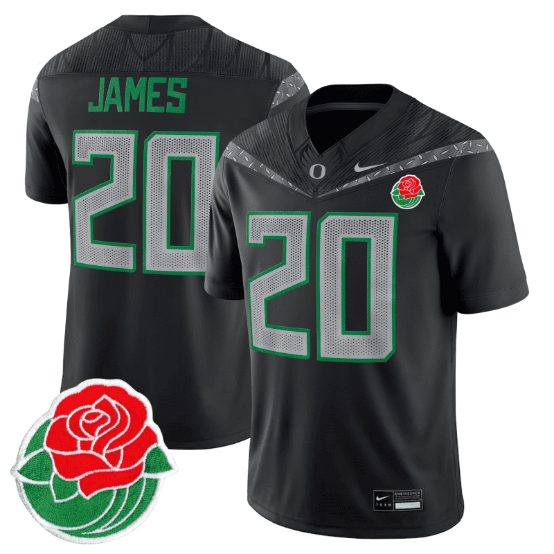 James Oregon Ducks Football 24/25 Jersey Rose Bowl - Black