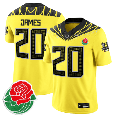 James Oregon Ducks Football 24/25 Jersey Rose Bowl - Yellow