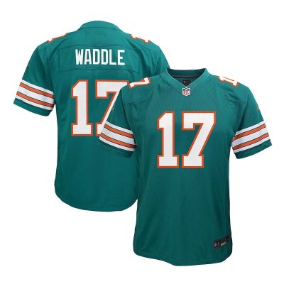 Jaylen Waddle Miami Dolphins Youth Alternate Player Game Jersey - Aqua