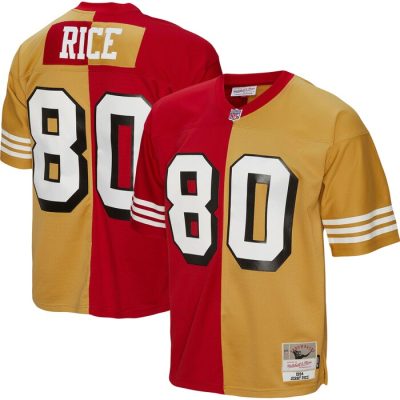 Jerry Rice San Francisco 49ers 1994 Split Legacy Replica Jersey - Scarlet/Gold