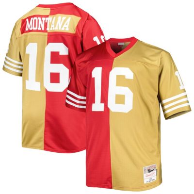 Joe Montana San Francisco 49ers Split Legacy Retired Player Replica Jersey - Scarlet/Gold