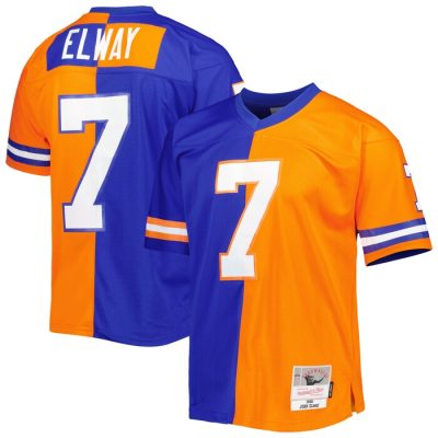 John Elway Denver Broncos 1990 Split Legacy Replica Jersey - Royal/Orange