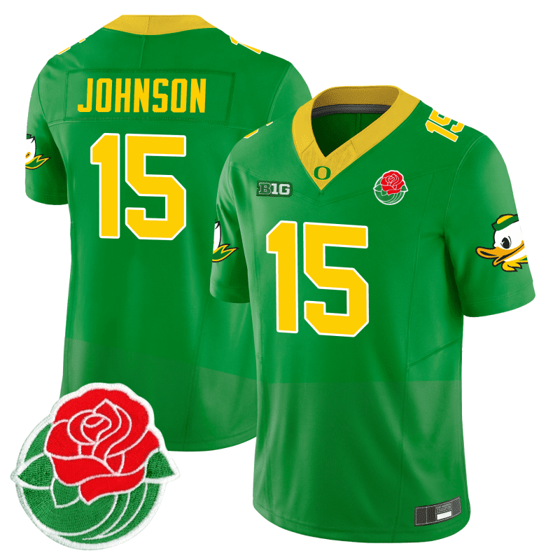 Johnson Oregon Ducks Football 24/25 Jersey Rose Bowl - Green